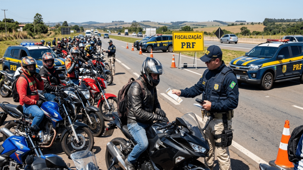 PRF multa 500 motoqueiros na BR-060 e soma mais de R$ 1 milhão por viagens consideradas não permitidas
