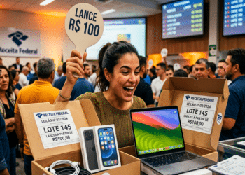 Novo leilão da Receita Federal tem iPhone 17 e MacBook Air com lances a partir de R$100