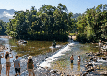 Nova ponte invertida construída pela Petrobras agora é um rolê amado por todos os turistas entre SC e PR