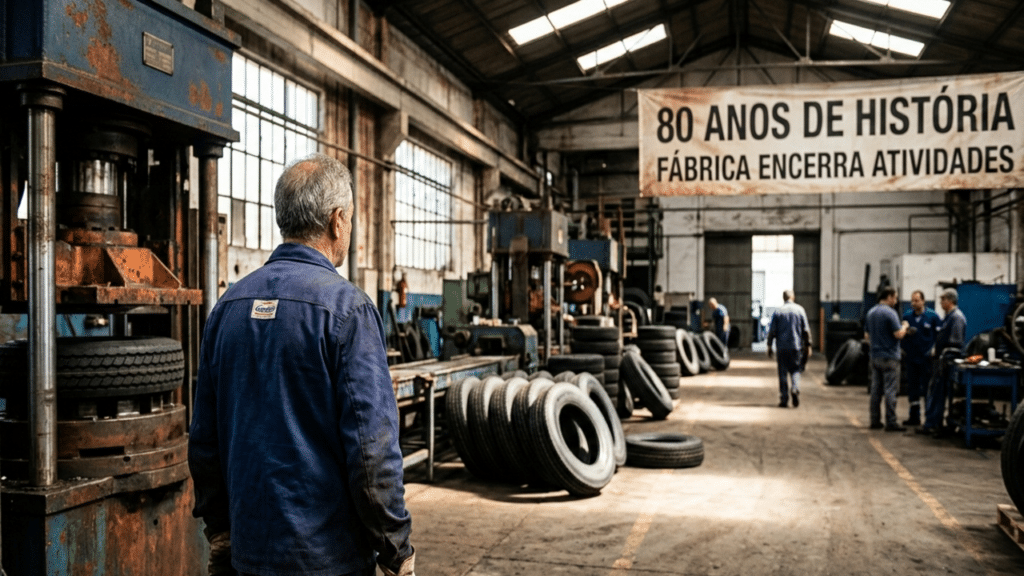 Maior fábrica de pneus do país anuncia o encerramento das atividades depois de 80 anos de história e deixa 900 trabalhadores sem emprego