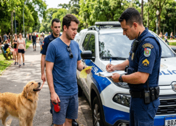 Nova lei em vigor está gerando multas de R$ 826 para tutores que saírem com cão sem guia