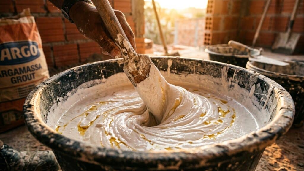 rejunte que sobrou da obra