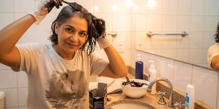 Coloração sem amônia para cobrir cabelos grisalhos e não danificar os fios