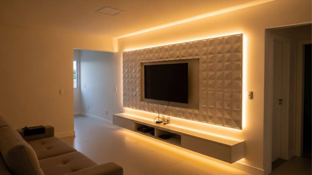 Diga adeus à pintura tradicional! Painéis decorativos transformam paredes da sala em poucas horas