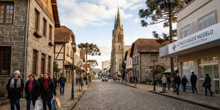 A maior cidade de Santa Catarina virou modelo em saúde e ainda oferece um inverno que parece cenário europeu