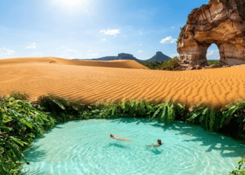 Com águas que desafiam a gravidade e ninguém afunda, esse paraíso no Brasil encanta com águas cristalinas e dunas imensas
