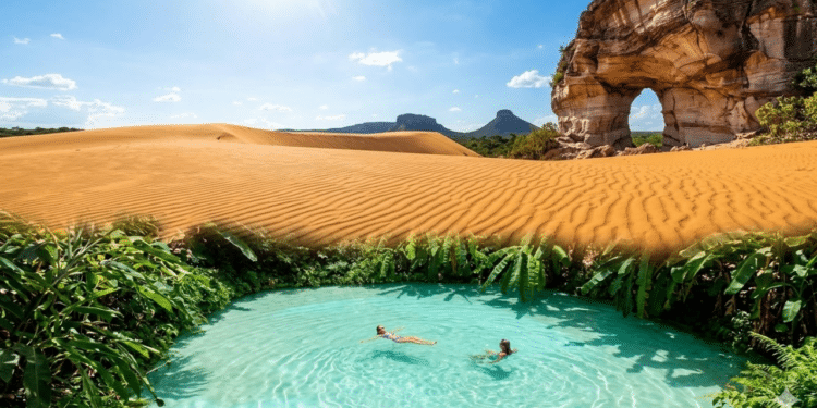 Com águas que desafiam a gravidade e ninguém afunda, esse paraíso no Brasil encanta com águas cristalinas e dunas imensas
