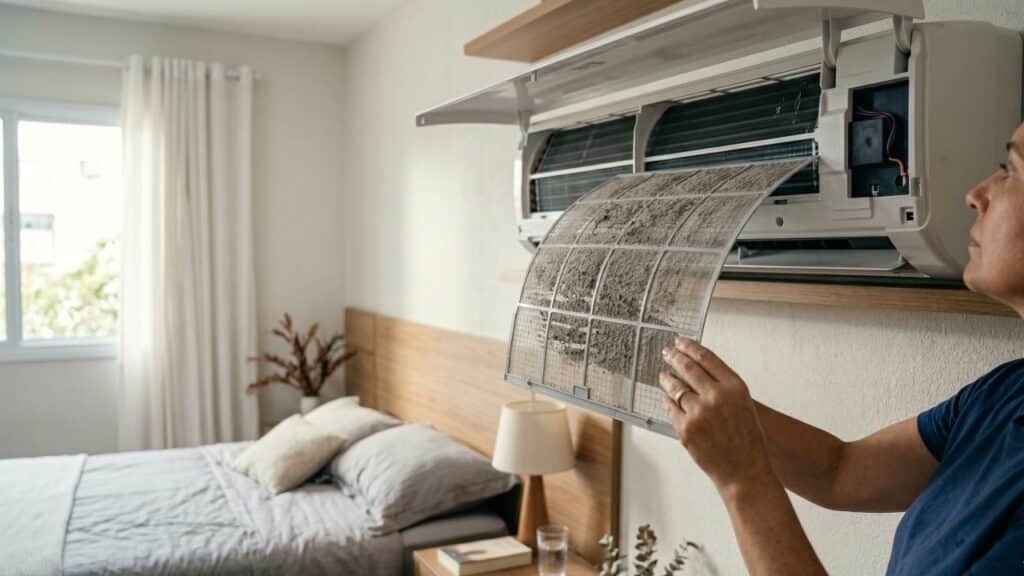 O filtro do ar-condicionado está “comendo” seu salário: a limpeza de 2 minutos que economiza até 15% de energia