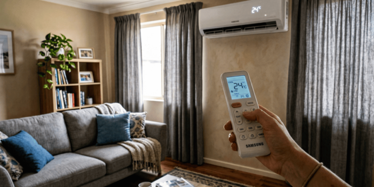 Qual é a opção mais eficiente em termos de energia: deixar o ar condicionado ligado ou desligá-lo e ligá-lo novamente?