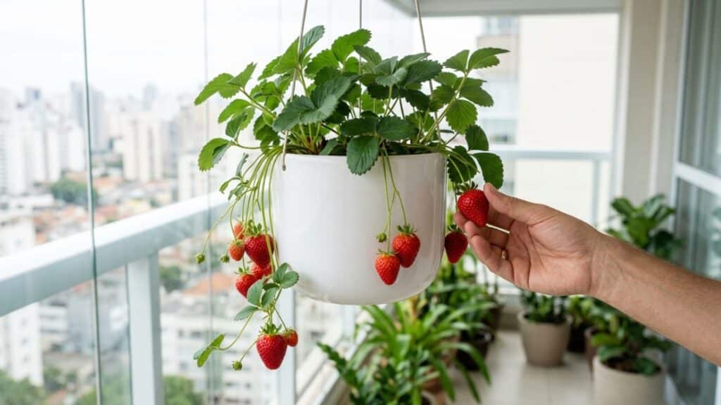 cultivar morangos em casa