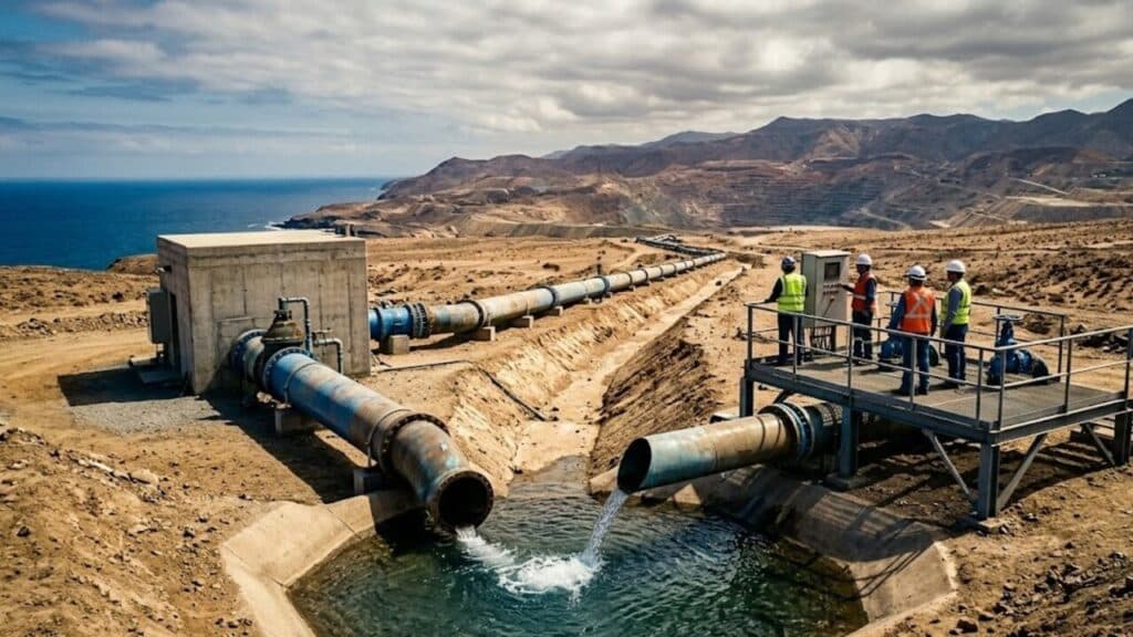 Investimento de R$ 18,3 bilhões aposta em megaprojeto de dessalinização para manter mina gigante de cobre funcionando até 2040