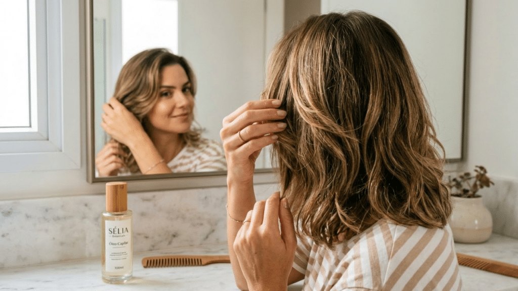 Mulher finalizando o corte médio de forma simples e rápida