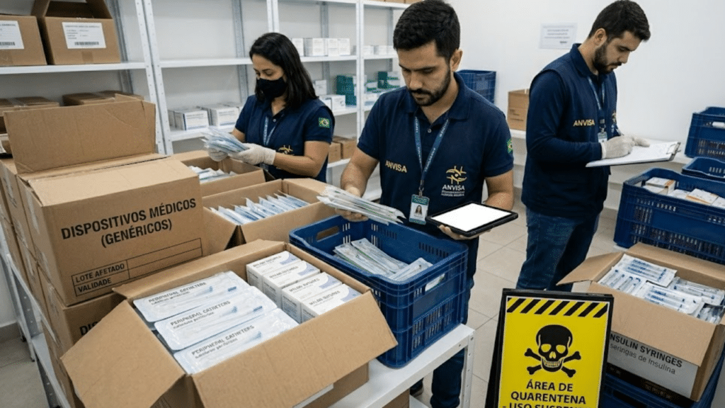 Agentes da Anvisa removendo produto iregular - Imagem ilustrativa
