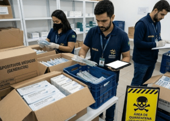 Agentes da Anvisa removendo produto iregular - Imagem ilustrativa