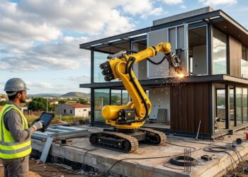 Mega tecnologia faz casa 'se montar' em apenas 24 horas com ajuda de robô que promete substituir 100 operários na construção