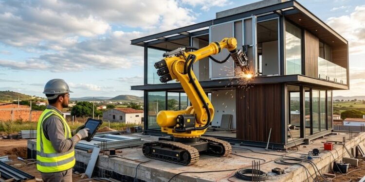 Mega tecnologia faz casa 'se montar' em apenas 24 horas com ajuda de robô que promete substituir 100 operários na construção