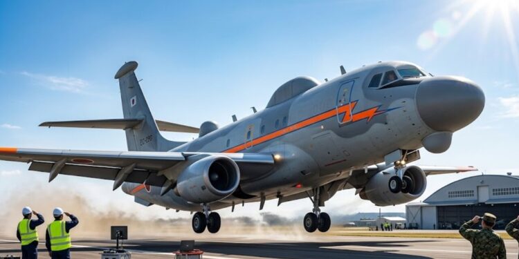 Japão testa pela primeira vez o seu novo avião de guerra eletrônica “narigudo” em voo inaugural e entra em etapa decisiva no programa de modernização militar