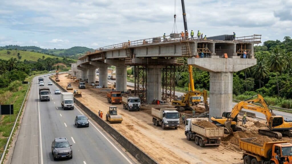 Obras na BR-104 entram em etapa decisiva em Alagoas com novas pistas, pontes e viadutos