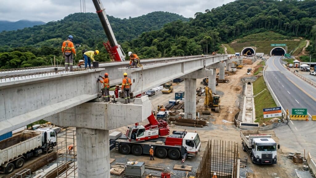 A duplicação da BR-280/SC ganha força com 77% de execução e obras que mudam a mobilidade de 25 mil veículos por dia em Santa Catarina
