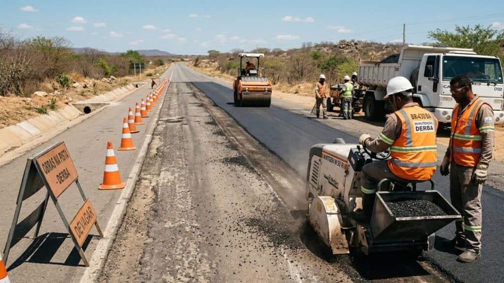 As obras na BR-430/BA ganham destaque com investimento de R$ 33 milhões e impacto direto entre 5 municípios baianos
