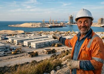 Onde vivem os operários e como funciona a logística por trás das obras gigantes em desertos e ilhas pelo mundo