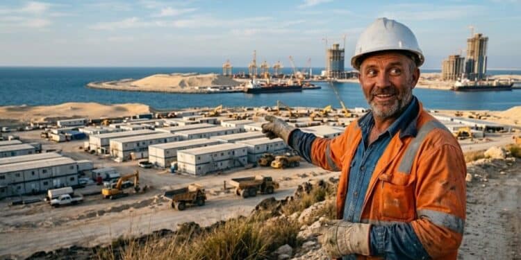 Onde vivem os operários e como funciona a logística por trás das obras gigantes em desertos e ilhas pelo mundo