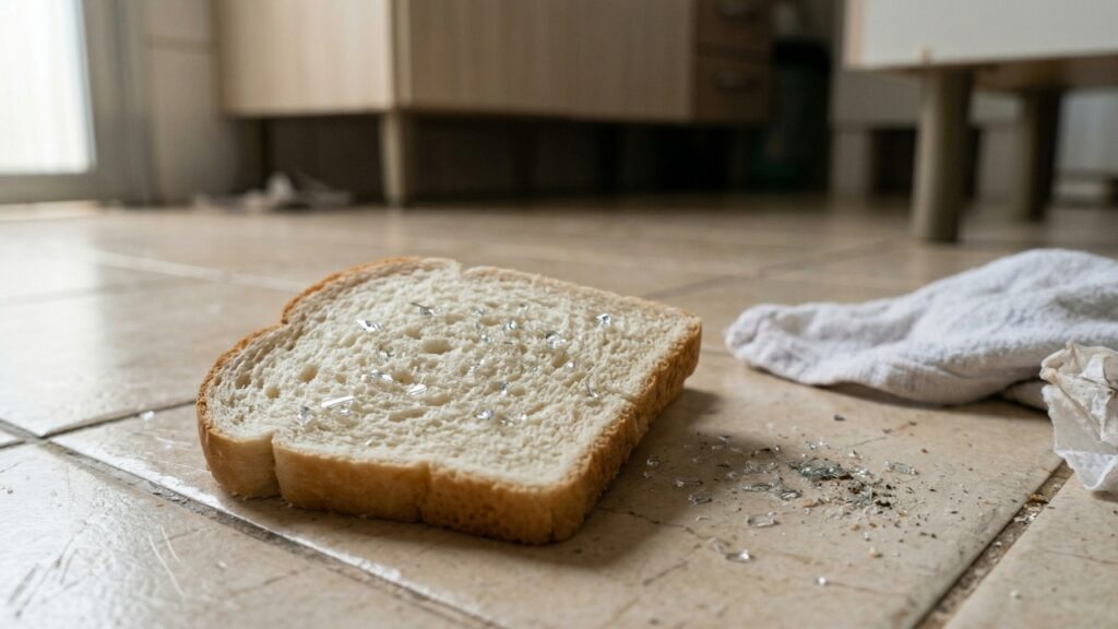 Nem pano seco, nem vassoura: o truque com pão de forma que ajuda a pegar cacos de vidro pequenos que a vassoura deixa para trás