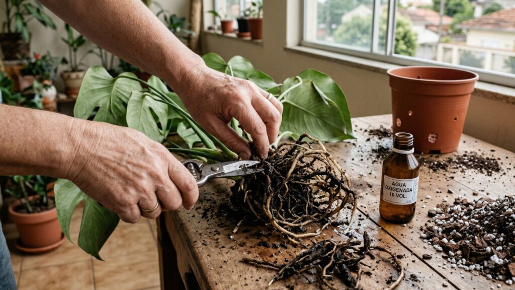 Como recuperar plantas com raízes podres com água oxigenada e cuidados corretos