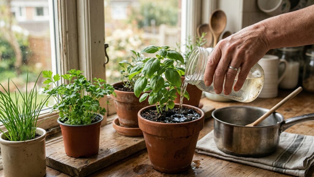 Esse ouro líquido da cozinha pode ajudar as plantas quando vai ao vaso do jeito certo