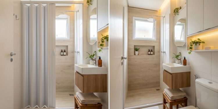 Nem divisória deslizante nem cortina: a solução prática e fácil de instalar para chuveiros de banheiros pequenos