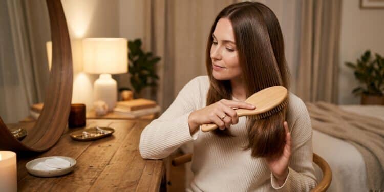 O truque da escova seca: brilho de salão em 2 minutos sem usar produto