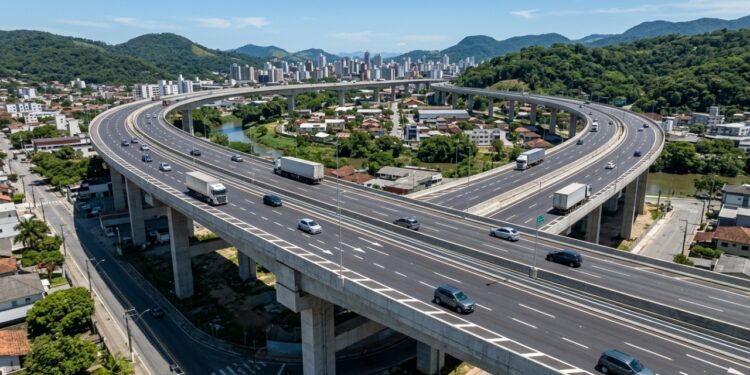 Viaduto em Blumenau recebe R$ 16 milhões e já beneficia 30 mil motoristas por dia na BR-470