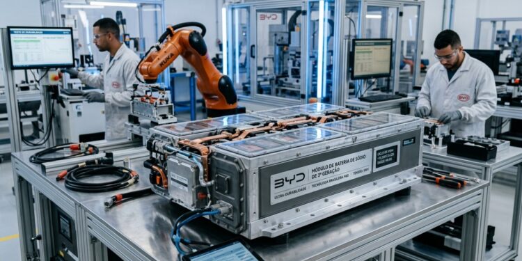 Nova bateria de sódio da BYD promete durar muito mais e pode revolucionar carros elétricos