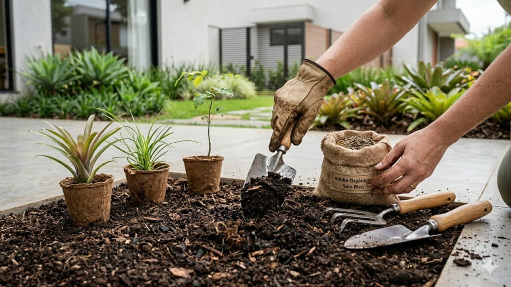 canteiros elevados paisagismo moderno