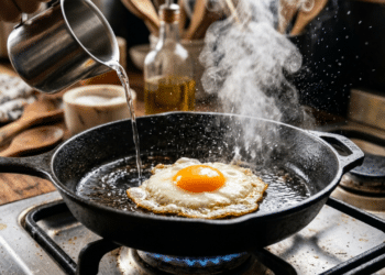 Adicionar água na frigideira ao fazer ovo frito, por que essa técnica viral funciona e quando usar