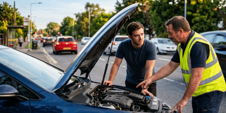 O que quer dizer quando um motorista deixa o capô do carro aberto na rua?