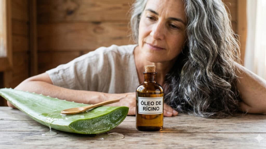 babosa com óleo de rícino