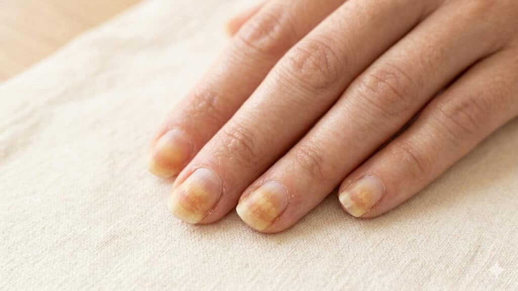 Unhas amareladas