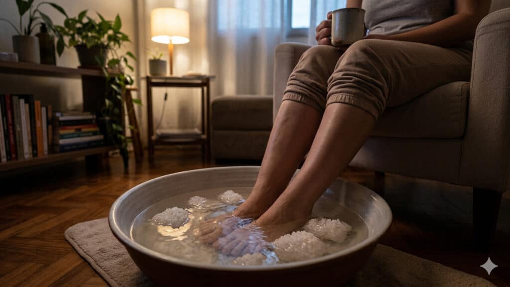 escalda-pés caseiro