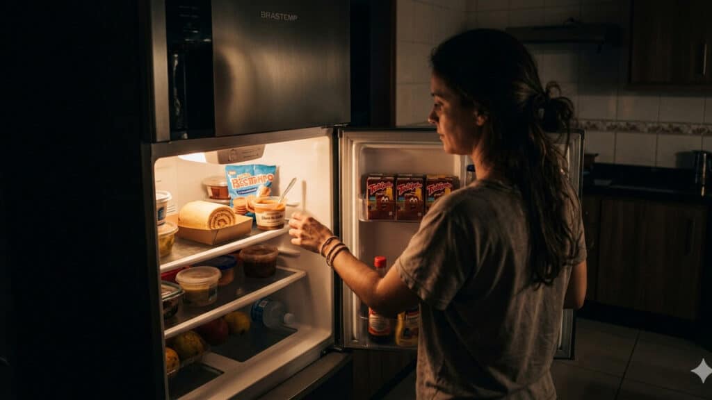 fome emocional à noite