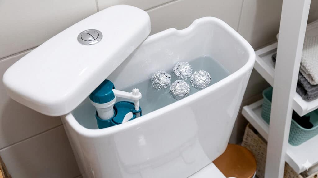 bolinhas de alumínio no vaso sanitário