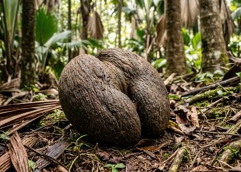 Parece escultura, mas é real: a semente gigante que pode chegar a 50 cm e pesar dezenas de quilos