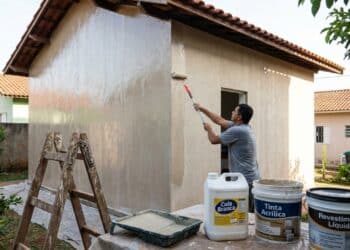 Revestimento líquido caseiro protege muros contra sol e chuva e aumenta a durabilidade da pintura