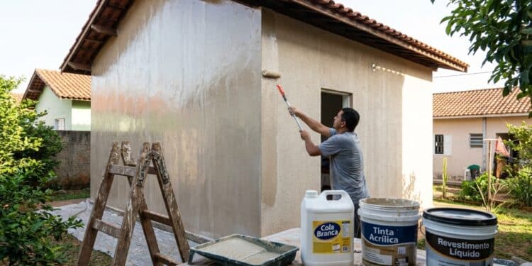 Revestimento líquido caseiro protege muros contra sol e chuva e aumenta a durabilidade da pintura