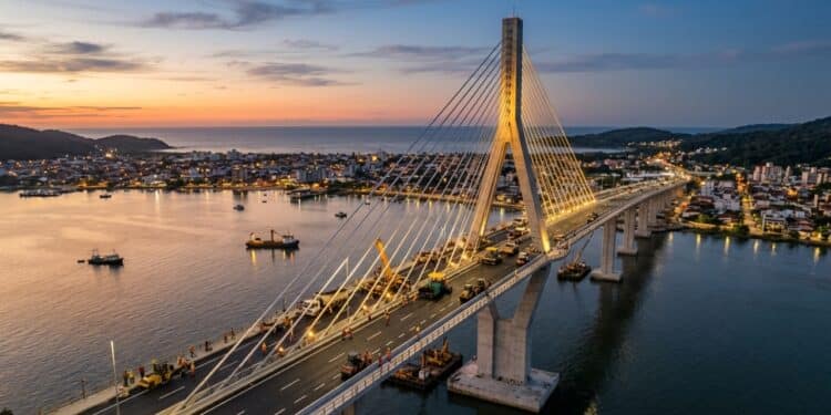 Ponte de Guaratuba entra em fase final com 1.240 metros sobre a baía e R$ 400 milhões em investimentos no litoral do Paraná