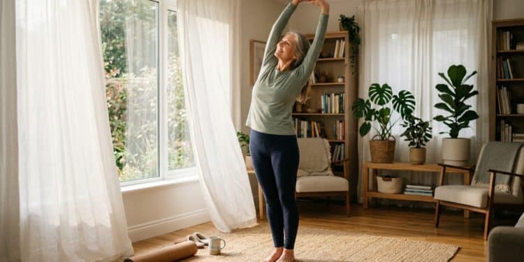 A partir dos 50 anos, você deve cuidar da flexibilidade todos os dias, incluir alongamentos simples, aliviar tensões musculares e manter a liberdade de movimento