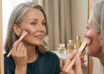 O blush que devolve o ar saudável e destaca a beleza natural da pele madura em mulheres acima dos 50