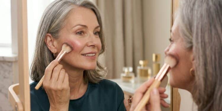 O blush que devolve o ar saudável e destaca a beleza natural da pele madura em mulheres acima dos 50