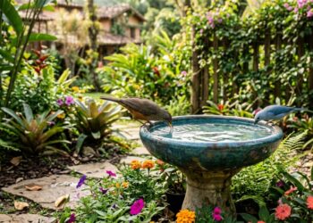 Se você tem um bebedouro para pássaros é recomendado colocar um item natural dentro dele