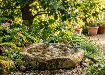 Pedras pequenas no bebedouro: por que isso pode salvar pássaros no calor